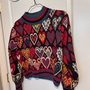 FARM Rio Multicolor Heart Sweater